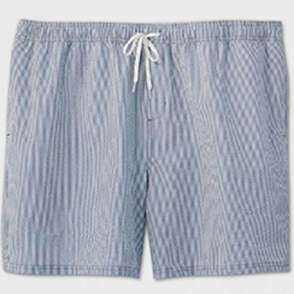 Men's Striped Elastic Waist Swim Trunks 2XL - NWT - Picture 1 of 7